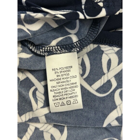 Susan Graver Woman’s L Tiered Top. Nautical Knots Print Navy - Picture 7 of 7